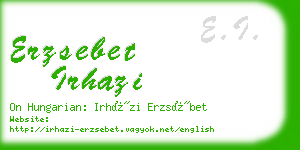 erzsebet irhazi business card